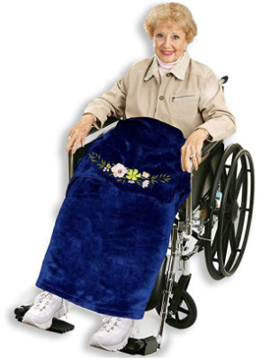 Classy Pal Wheelchair Blanket with Embroidered Flower
